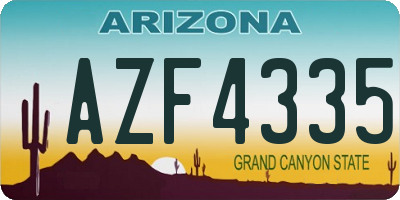 AZ license plate AZF4335