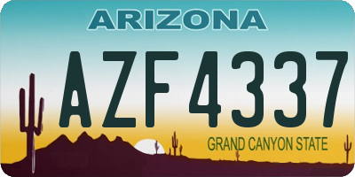 AZ license plate AZF4337
