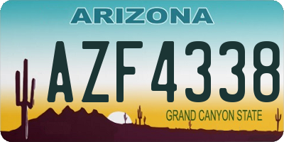 AZ license plate AZF4338