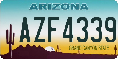 AZ license plate AZF4339
