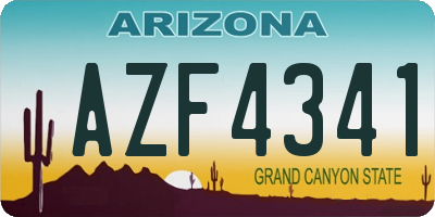 AZ license plate AZF4341
