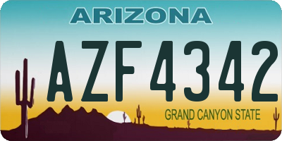 AZ license plate AZF4342