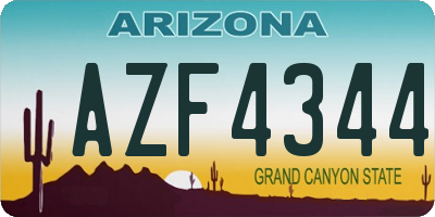 AZ license plate AZF4344