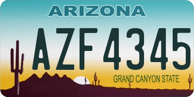 AZ license plate AZF4345