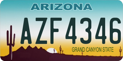 AZ license plate AZF4346