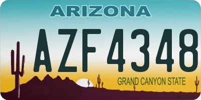 AZ license plate AZF4348