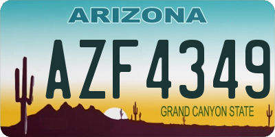 AZ license plate AZF4349
