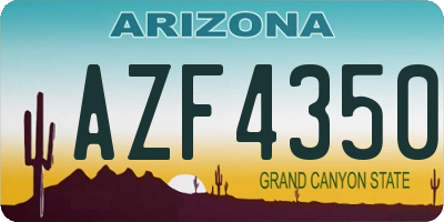 AZ license plate AZF4350
