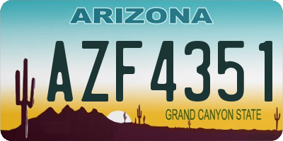 AZ license plate AZF4351