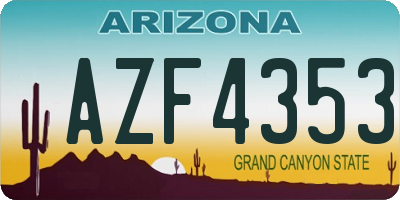 AZ license plate AZF4353