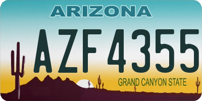 AZ license plate AZF4355