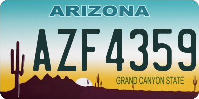 AZ license plate AZF4359