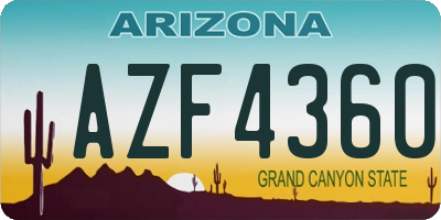 AZ license plate AZF4360