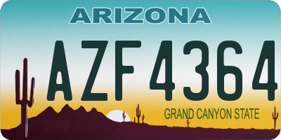 AZ license plate AZF4364