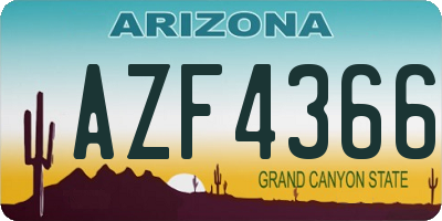 AZ license plate AZF4366