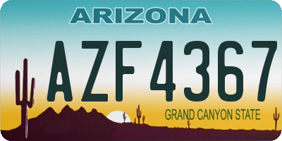 AZ license plate AZF4367