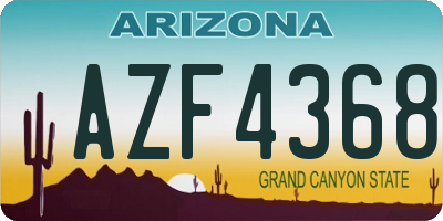 AZ license plate AZF4368