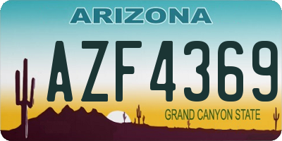 AZ license plate AZF4369