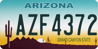 AZ license plate AZF4372