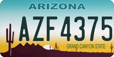 AZ license plate AZF4375
