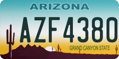 AZ license plate AZF4380
