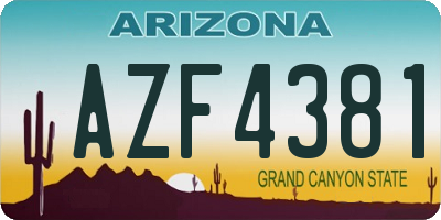 AZ license plate AZF4381