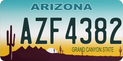 AZ license plate AZF4382