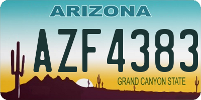 AZ license plate AZF4383