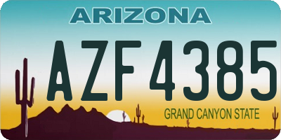 AZ license plate AZF4385