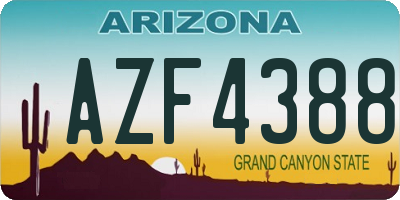 AZ license plate AZF4388