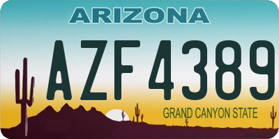 AZ license plate AZF4389