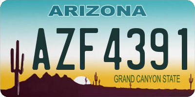 AZ license plate AZF4391