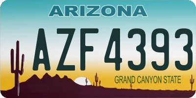 AZ license plate AZF4393
