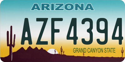 AZ license plate AZF4394