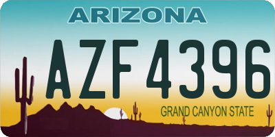 AZ license plate AZF4396