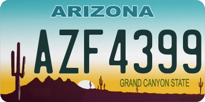 AZ license plate AZF4399