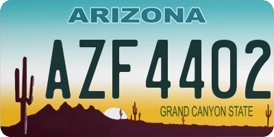 AZ license plate AZF4402