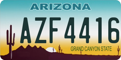 AZ license plate AZF4416