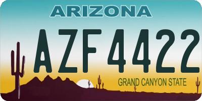 AZ license plate AZF4422