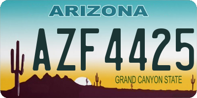 AZ license plate AZF4425