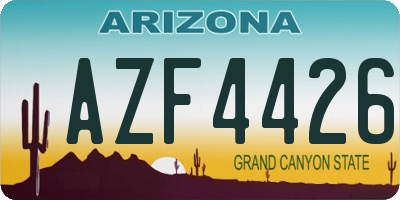 AZ license plate AZF4426