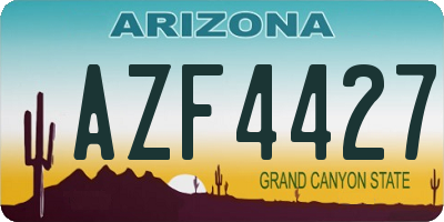 AZ license plate AZF4427