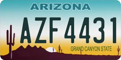 AZ license plate AZF4431