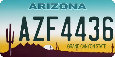 AZ license plate AZF4436