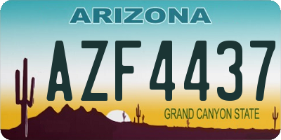 AZ license plate AZF4437