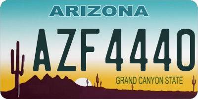 AZ license plate AZF4440