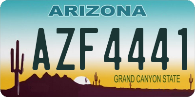 AZ license plate AZF4441