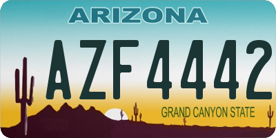 AZ license plate AZF4442