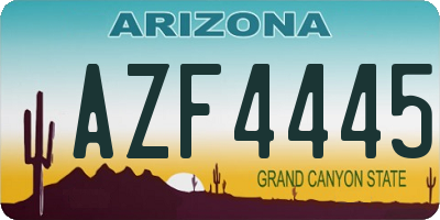 AZ license plate AZF4445