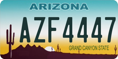 AZ license plate AZF4447